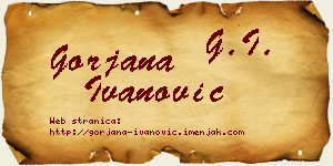 Gorjana Ivanović vizit kartica